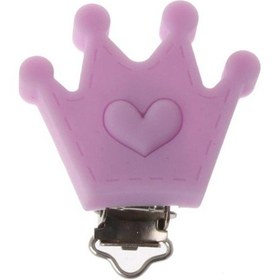 Resim Bebek Bebek Emzik Klip Emzik Diş Kaşıyıcı Taç Şekli Silikon Tutucu Tükürük Havlusu Desteği Anti Güz Yenidoğan Bebek Besleme Şeffaf 