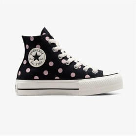 Resim Converse Chuck Taylor All Star Lift Polka Dots Kadın Siyah Platform Sneaker 