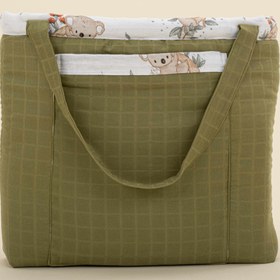 Resim Bebek Bakım Çantası - Koyu Fıstık Yeşili Müslin - Koala 