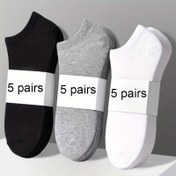 Resim 5 Çift Kadın Rahat Ayak Bileği Çorapları, Düz Renk Polyester Çorap ve Çoraplar 