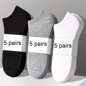 Resim 5 Çift Kadın Rahat Ayak Bileği Çorapları, Düz Renk Polyester Çorap ve Çoraplar 