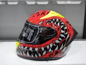 Resim KASK MTS PRO 801 DEMON GÜNEŞ GÖZLÜKLÜ KIRMIZ/SARI 