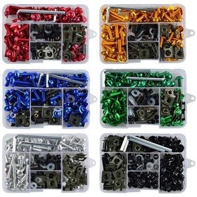 Resim Turcoshop11 Cnc Anodize Alüminyum 177 Parça Siyah Motor Fairing Ve Kaporta Vidası Seti 