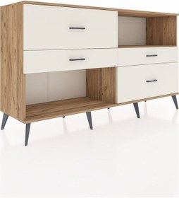 Resim Hyperion Konsol Tek Raflı 4 Çekmeceli 176x44x99 Çam-çam/aytaşı Atlas Çam/atlas Çam - Atlas Çam 