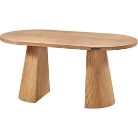 Resim Masifart Avgusti 160 Lık Meşe İkiz Oval Masa Cilasız Ham Ham 