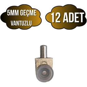 Resim DSYapıAksesuar Metal Vakumlu 5mm Geçme Raf Pimi Vantuzlu Dolap Raf Altı Pimi(5MM)(VANTUZLU)(METAL)(12 ADET) 