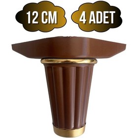 Resim Babil 12cm Plastik Ayak Mobilya Masa Ve Dolap Ayağı 12cm Kahverengi- Altın 4 Adet Kahverengi 