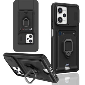 Resim m.tk moveteck Xiaomi Redmi Note 12 Pro 5g Uyumlu Kılıf Kamera Korumalı Kızak Lens Yüzüklü Kartvizit Zuma Silikon 