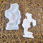 Resim 2'li Yüksek Kaliteli Silikon Kalıplar - DIY Mumlar, Reçine & Alçı El Sanatları için Çift 3D Öpüşen Yüzler Tasarımı - Yeniden Kullanılabilir Ev Dekorasyon Sanatı Kalıpları (S1242), Mum Yapım Malzemeleri, Soyut Tasarım, Dayanıklı Kalıp Materyali 