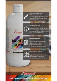 Resim Red Rose Beyaz Akrilik Boya 500 G 