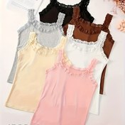 Resim 6 adet Katı Dikişsiz Çiçek Desenli Dantel Atlet, Basit Esnek Nefes Alabilen Atlet, Kadın İç Giyim & İç Çamaşırı 