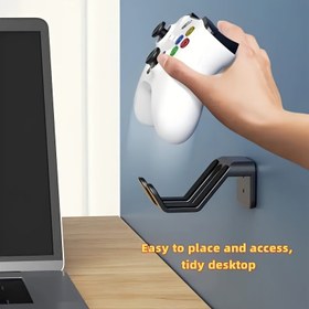 Resim Nintendo Switch, Xbox, PS5 ve PS4 Oyun Kumandaları için Çok Fonksiyonlu Duvar Montajı Kolay Kurulum Yapışkanlı Masa/Yatak/Kanepe Standı 
