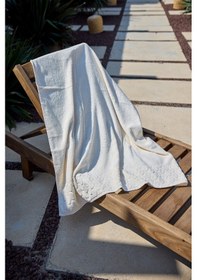 Resim Pamuklu Deniz Havuz Plaj Banyo Havlusu 01 Ekru Ekru 