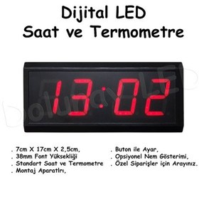 Resim Dijital Led Saat Termometre 38Mm Çok Renkli 