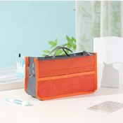 Resim Tongdashop Çok Bölmeli Dayanıklı Turuncu Nylon Tote Bag Organizer Seyahat Aksesuar Çantası 