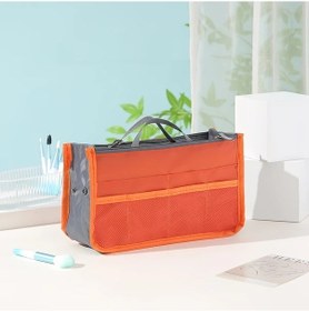 Resim Tongdashop Çok Bölmeli Dayanıklı Turuncu Nylon Tote Bag Organizer Seyahat Aksesuar Çantası 