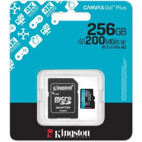 Resim Kingston Sdcg4-256Gb 256Gb Microsdxc Canvas Go Plus Gen4 200Mb-S A2 U3 V30 Card + Adp Hafıza Kartı 
