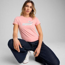 Resim Puma 63153618 Metallic No. 1 Logo Tee Kadın Spor Tişört 