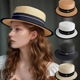 Resim Kadınların Nefes Alabilen Fedora Şapkası - Hafif, Şık Siyah Balıkçı Şapkası Yeşil Bant ve Arı Amblemi ile, Plaj Tatilleri, Seyahat, Fotoğrafçılık ve Günlük Giyim için Mükemmel 