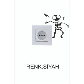 Resim Priz Iskelet Sticker E-05 10X10CM - Duvar Dekorasyon 