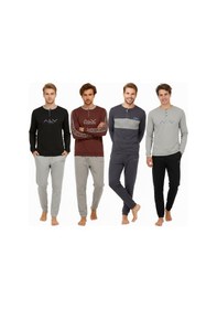 Resim Bonbon Erkek Pamuklu 4 Adet 2'li Pijama Takımı Bb2239 Çok Renkli 