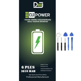 Resim Dj Apple iPhone 6 Plus Uyumlu Yüksek Amperli Batarya 3810 Mah + Tamir Seti 