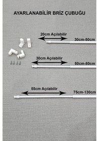 Resim Ayarlanabilir Briz Perde Çubuğu 30-50cm 2 Adet Beyaz 
