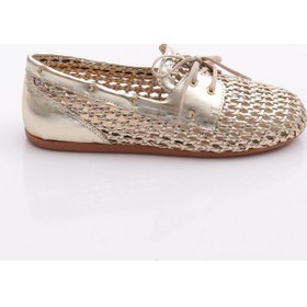 Resim Dgn B00112 Kadin Delikli Oxford Ayakkabi Altın 