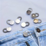 Resim 10 adet Dikişsiz Kot Düğmesi, Denim için Ayarlanabilir Metal Bel Uzatıcı Düğmeleri, Çıkarılabilir ve Esnek, Kot ve Günlük Giyim için İdeal, Kot için Bel Uzatıcı 