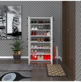 Resim Kenzlife Ayakkabılık Ayakkabı Dolabı Kilitli Gutan Byz 140 70 32 Kapaklı Ofis Dolabı İki Bölme 