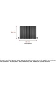 Resim Hammam 300 x 395 mm Amber Yatay Antrasit Alüminyum Radyatör Standart Bağlantı 