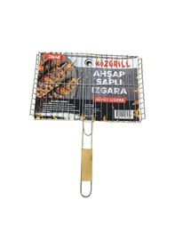 Resim Közgrill Ahşap Saplı Tel Büyük Izgara 30 X 40 5 Adet 