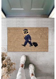 Resim Bej Kapı Önü Paspası Pilot Ayıcık Desen K-3324 