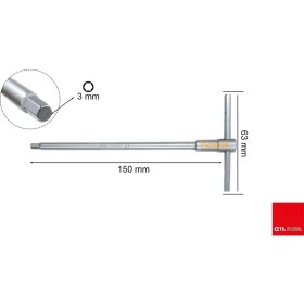 Resim Ceta Form 3 mm Üç Taraflı T Allen Anahtar K10T-030 