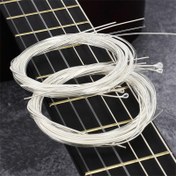 Resim Ultra Hafif Naylon Klasik Gitar Telleri - Gümüş Kaplama, Kaplamasız Düz Sarım Yedek Teller Güçlendirilmiş Ses Kalitesi için 