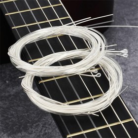 Resim Ultra Hafif Naylon Klasik Gitar Telleri - Gümüş Kaplama, Kaplamasız Düz Sarım Yedek Teller Güçlendirilmiş Ses Kalitesi için 