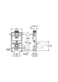 Resim Grohe Rapid Sl Gömme Rezervuar Pnömatik Alçıpan Tipi Kısa 15 Cm - 