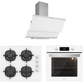 Resim Silverline BO6504W01 - CS5343W01 - 3420 Classy 60 Beyaz Cam Ankastre Set 