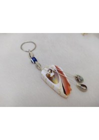 Resim Doğal Deniz Kabuğu Nazar Boncuklu Anahtarlık Çanta Süsü 