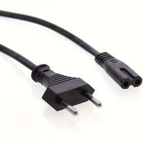 Resim Avrupa Standart Yuvarlak Fişli Premium Saf Bakır 2 Çekirdekli Güç Kablosu, 1.5m - Elektronik & Aksesuarlar için İdeal 