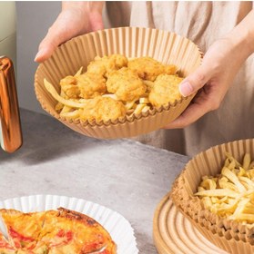 Resim RiverWorld River World 50 Adet Pişirme Kağıdı Tek Kullanımlık Yuvarlak Tabak Model Air Fryer İçin PVC 
