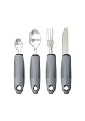 Resim Yaşlılar Ve Engelliler İçin Yemek Çatal Bıçak Takımı - Titreme Önleyici Yardımcılar Gri, 1 Set 