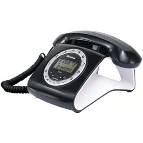 Resim Multitek Retro Özel Tasarımlı Kablolu Siyah veya Kırmızı Masa Üstü Telefon 