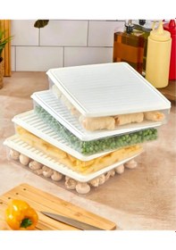 Resim Bigmate Bgmt2525 4'lü Şeffaf Saklama Kabı 4x2,5 Lt Mikrodalga Buzdolabı Ve Dondurucu Uyumlu Düzenleyici Beyaz 
