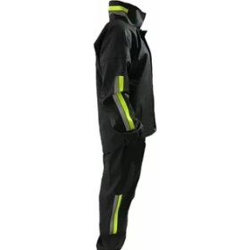 Resim Tarz Yeri Unisex Tam Kalıp Motorcu Kurye Su Gecirmez Yağmurluk Takım - Siyah 