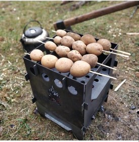 Resim XL Ateş Kutusu Çok Yakıtlı Taşınabilir Katlanır Kamp Ocağı Çınar Extreme Çok Renkli 