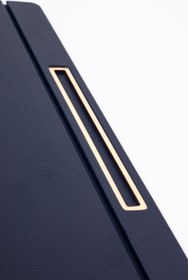 Resim Deri Kapaklı Masa Sümeni Lacivet Gold Detaylı 50x35cm 