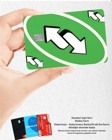 Resim Yeşil Uno Kart - Papara, Tosla, Otobüs Kart Kaplama Stickeri Kredi Kartı Için Diğer 