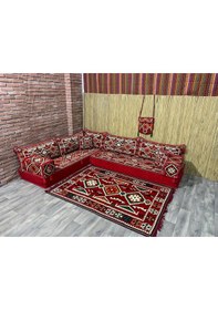 Resim Coton Şark Köşesi Minder Kilim Konsept Kırmızı 