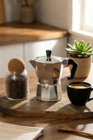 Resim Porsima MNB05740 Ocaküstü Moka Pot 3 Fincanlık Alüminyum Kahve Espresso Cezvesi Gümüş 150ml 